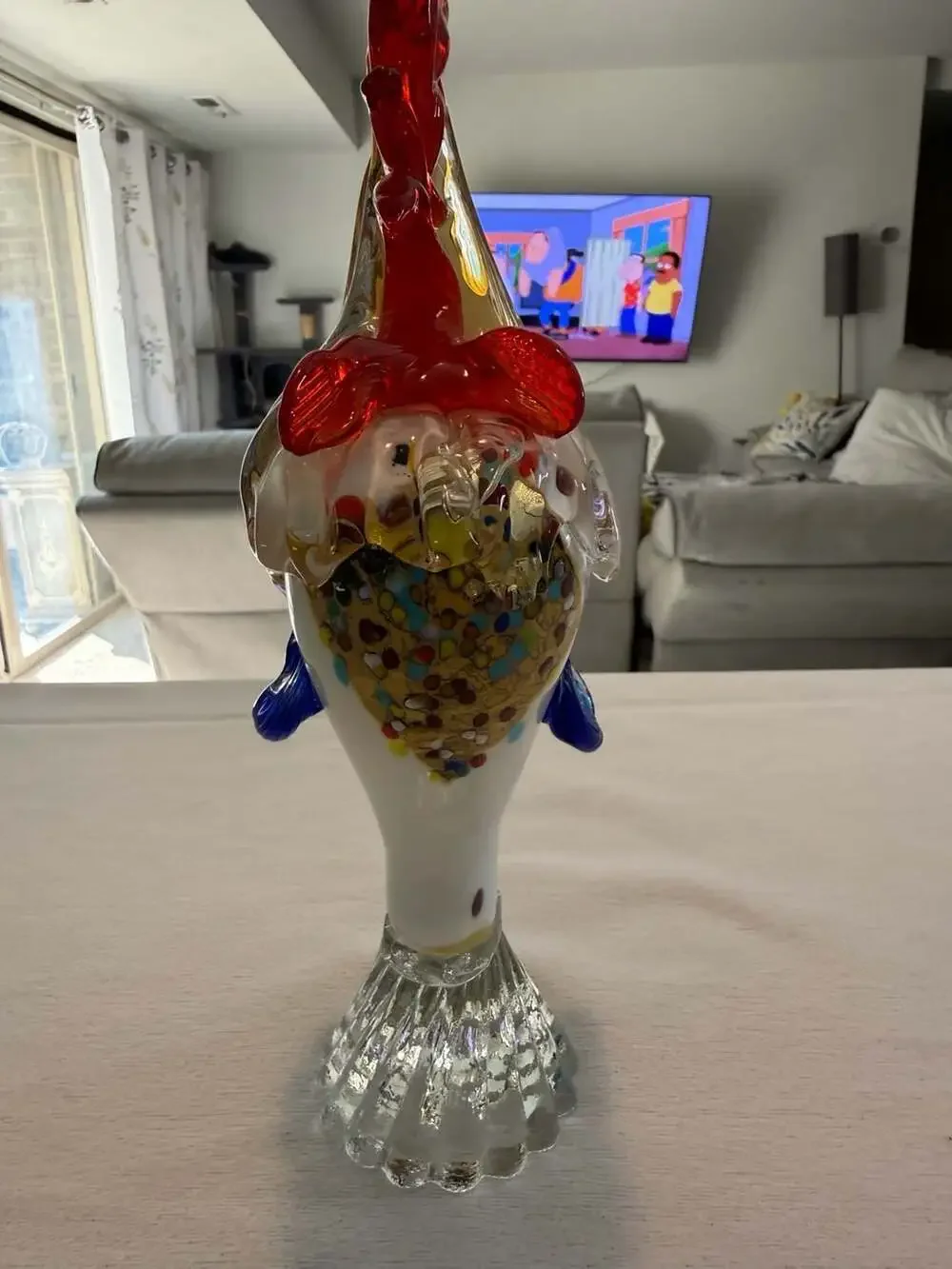 Vintage Murano Art Glass Rooster Sculpture *Read Description